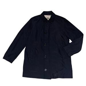 Burberry Men's Jacket Medium Black Zip Button Quilted Lining M Coat Quiet Luxury